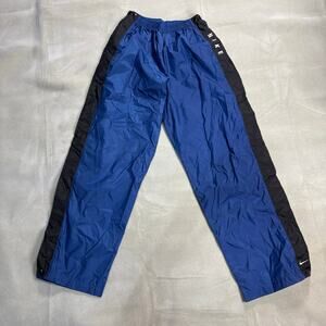 Nike Tearaway Track Pants Blue Black Snap Side Y2K Windbreaker Mens M